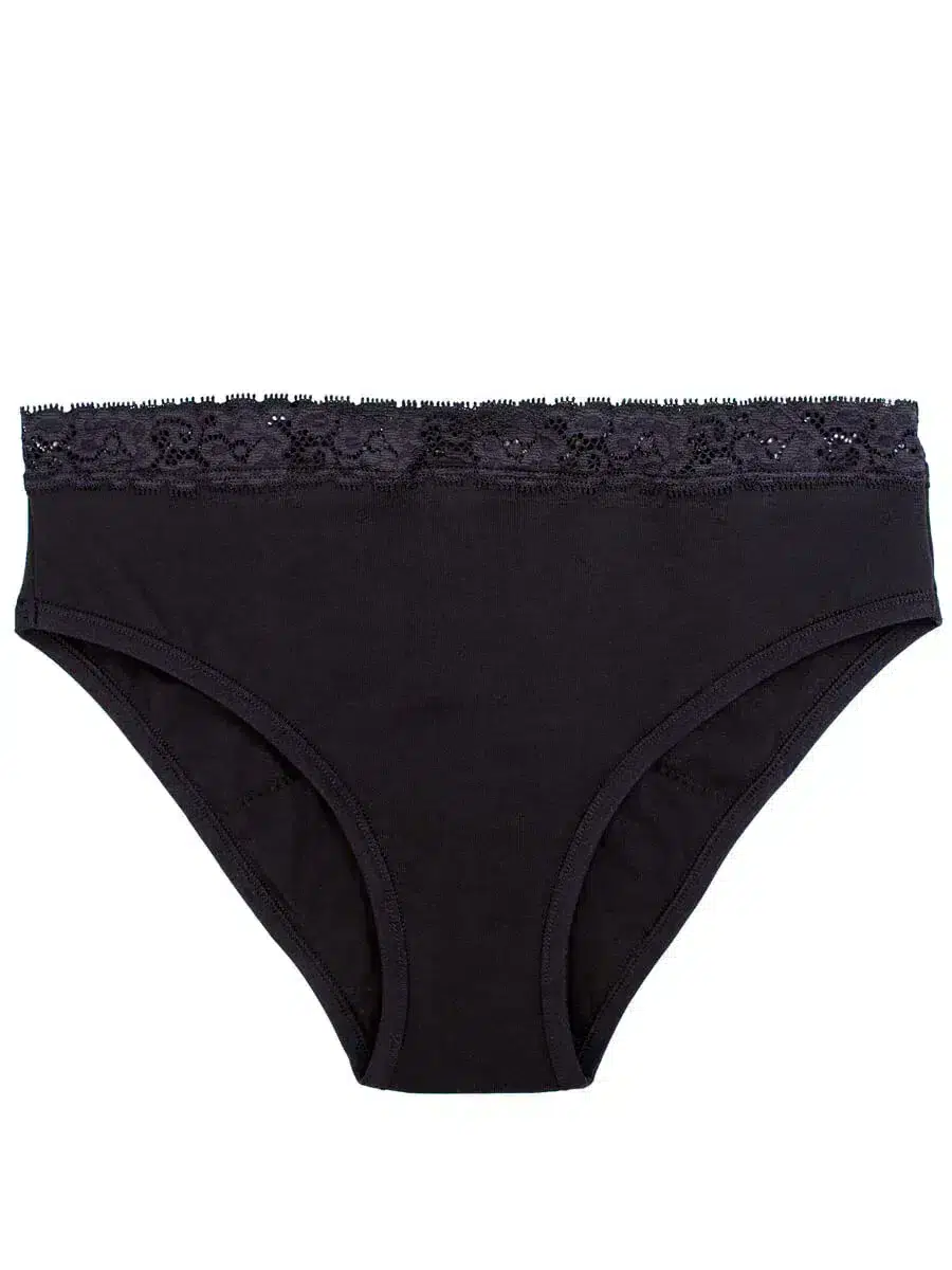 Culotte Menstruelle Taille Haute Bio noire Made in France